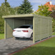 Carport Qube 15,65m² aus druckimprägniertem Holz und Seitenwänden aus Holz - Gardenas