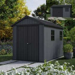 Gartenhaus aus Kunststoff 5,92m² Newton 759 anthrazitgrau + Fußboden - Keter