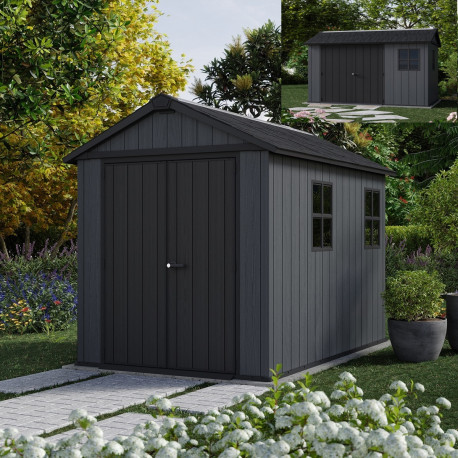 Gartenhaus aus Kunststoff 5,92m² Newton 759 anthrazitgrau + Fußboden - Keter