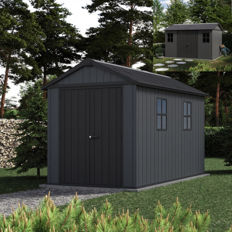 Gartenhaus aus Kunststoff 7,25m² Newton 7511 anthrazitgrau + Fußboden - Keter