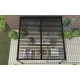 Anlehn-Pavillon mit Lamellendach aus Aluminium 3x3m graphitschwarz - X-METAL