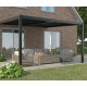 Anlehn-Pavillon mit Lamellendach aus Aluminium 3x3m graphitschwarz - X-METAL