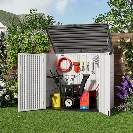 Mehrzweck-Gartenbox SunLife in Beige für 2 Mülltonnen - H.119cm