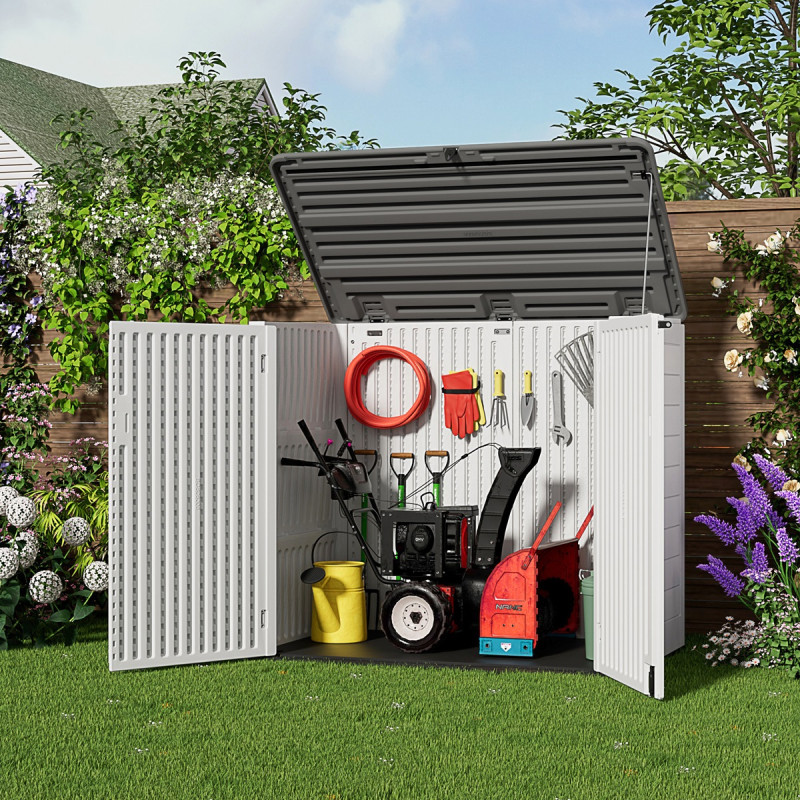 Mehrzweck-Gartenbox SunLife in Beige für 2 Mülltonnen - H.119cm