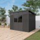 Gartenhaus aus WPC 19,2mm anthrazit 5,95m² WINSTON Skylight - Woodlife Garden