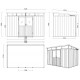 Gartenhaus aus WPC 19,2mm in Anthrazit 7,71m² WINSTON Skylight - Woodlife Garden