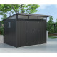 Gartenhaus aus verzinktem Stahl Kosto mit Pultdach dunkelgrau 5,71m² + Verankerungskit X-Metal