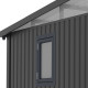 Gartenhaus aus verzinktem Stahl Kosto mit Pultdach dunkelgrau 5,71m² + Verankerungskit X-Metal