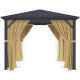 Pavillon 300x300cm aus anthrazitem Alu und Polycarbonat - X-METAL