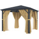 Pavillon 300x300cm aus anthrazitem Alu und Polycarbonat - X-METAL