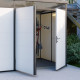 Weiße Doppeltür als Ersatz für Einzeltür, schwarzer Rahmen - Everbox