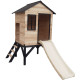 Stelzenhaus aus thermobehandeltem FSC-Holz mit Rutsche Floutch - Abracadaprout