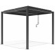 Pavillon mit Lamellendach aus Aluminium freistehend + motorisiert in Graphitschwarz 3x3m - mit Fernbedienung - X-METAL