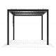 Pavillon mit Lamellendach aus Aluminium freistehend + motorisiert in Graphitschwarz 3x3m - mit Fernbedienung - X-METAL