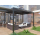 Pavillon mit Lamellendach aus Aluminium freistehend + motorisiert in Graphitschwarz 4x3m - mit Fernbedienung - X-METAL