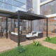 Pavillon mit Lamellendach aus Aluminium freistehend + motorisiert in Graphitschwarz 4x3m - mit Fernbedienung - X-METAL