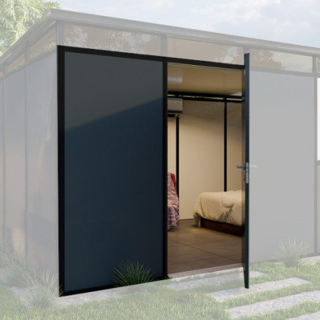 Zusätzliche Doppeltür anthrazit mit schwarzen Profilen - Everbox