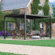 Pavillon mit Lamellendach aus Aluminium FIRST freistehend 3x4m in Graphitschwarz - X-METAL