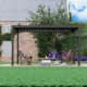 Pavillon mit Lamellendach aus Aluminium FIRST freistehend 3x4m in Graphitschwarz - X-METAL