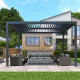 Pavillon mit Lamellendach aus Aluminium FIRST freistehend 3x4m in Graphitschwarz - X-METAL