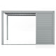Komplette Wand aus 3 Schiebepaneelen mit verstellbaren Lamellen - 300cm - hellgrau - X-METAL