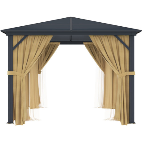 Vorhänge für Pavillon 300x395cm aus anthrazitem Alu und Polycarbonat - X-METAL