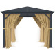 Insektenschutznetze für Pavillon 360x360cm aus anthrazitem Alu und Polycarbonat - X-METAL