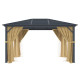 Pavillon 300x395cm aus anthrazitem Alu und Polycarbonat - X-METAL