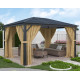 Pavillon 300x395cm aus anthrazitem Alu und Polycarbonat - X-METAL