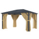 Pavillon 300x395cm aus anthrazitem Alu und Polycarbonat - X-METAL