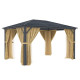 Pavillon 300x395cm aus anthrazitem Alu und Polycarbonat - X-METAL