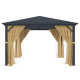 Pavillon 360x360cm aus anthrazitem Alu und Polycarbonat - X-METAL