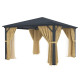 Pavillon 360x360cm aus anthrazitem Alu und Polycarbonat - X-METAL
