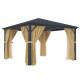 Pavillon 360x360cm aus anthrazitem Alu und Polycarbonat - X-METAL