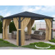 Pavillon 360x360cm aus anthrazitem Alu und Polycarbonat - X-METAL