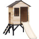 Stelzenhaus aus thermobehandeltem FSC-Holz mit Rutsche Floutch - Abracadaprout