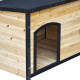 Hundehütte aus thermobehandeltem FSC-Holz 104x66x70cm für mittelgroße Hunde - Shelty Pet
