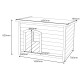 Hundehütte aus thermobehandeltem FSC-Holz 119x76x82cm für große Hunde - Shelty Pet