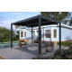 Pavillon mit Lamellendach aus Aluminium freistehend + motorisiert in Graphitschwarz 3x3m - mit Fernbedienung - X-METAL