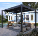 Pavillon mit Lamellendach aus Aluminium freistehend + motorisiert in Graphitschwarz 4x3m - mit Fernbedienung - X-METAL