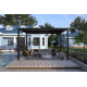 Pavillon mit Lamellendach aus Aluminium freistehend in Graphitschwarz - mit Fernbedienung - X-METAL