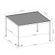 Pavillon mit Lamellendach aus Aluminium freistehend + motorisiert DOBLA mit doppelten Lamellen in Graphitschwarz 4x3m - X-METAL