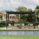 Pavillon mit Lamellendach aus Aluminium freistehend DOBLA mit doppelten Lamellen in Graphitschwarz 4x3m - X-METAL