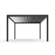 Pavillon mit Lamellendach aus Aluminium freistehend DELUXE mit doppelten Lamellen in Graphitschwarz 4x4m Fernsteuerung X-METAL