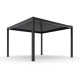 Pavillon mit Lamellendach aus Aluminium freistehend DELUXE mit doppelten Lamellen in Graphitschwarz 4x4m Fernsteuerung X-METAL