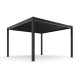 Pavillon mit Lamellendach aus Aluminium freistehend DELUXE mit doppelten Lamellen in Graphitschwarz 4x4m Fernsteuerung X-METAL