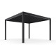 Pavillon mit Lamellendach aus Aluminium freistehend DELUXE mit doppelten Lamellen in Graphitschwarz 4x4m Fernsteuerung X-METAL