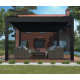 Pavillon mit Lamellendach aus Aluminium freistehend DELUXE mit doppelten Lamellen in Graphitschwarz 3,5x5m Fernsteuerung X-METAL