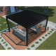 Pavillon mit Lamellendach aus Aluminium freistehend DELUXE mit doppelten Lamellen in Graphitschwarz 3,5x5m Fernsteuerung X-METAL