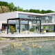 Pavillon mit motorisiertem, einziehbarem Tuch aus Aluminium in Graphitschwarz, freistehend 3x4m - X-METAL